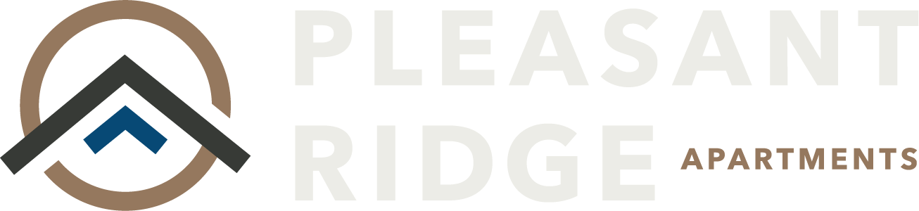 The image is a logo for Pleasant Ridge Apartments.